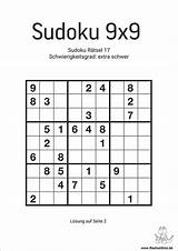 Sudoku Schwer Leicht Rätsel Mittel Raetseldino sketch template