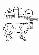 Coloring Farm Pages Cow Farmer Scene Barnyard Drawing Scenes Kids Farming Crime Sketch Color Printable Animals Dairy Village Back Library sketch template