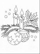 Christmas Candles Drawing Candle Color Getdrawings Coloring Draw sketch template