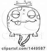 Pollywog Clipart Royalty Mascot Lineart Drunk Tadpole Character Cartoon Vector Rf Illustrations Thoman Cory sketch template
