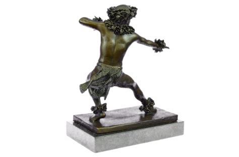 erotic sensual male nude bronze sculpture on marble base statue