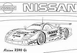 Nissan Skyline Coloring Pages Cars R35 Gt R390 sketch template