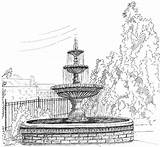 Fountain Drawing Sketch Landscape Water Hedrick Barney Prattville Drawings Coloring Fineartamerica Sketches Paintingvalley Details Large Wall 31st Uploaded Which May sketch template