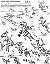 Plagues Egypt Coloring Pages Locusts Locust Moses Ten Bible Plague God Story Online Kids Crafts Sunday School Churchhousecollection Activities Colouring sketch template