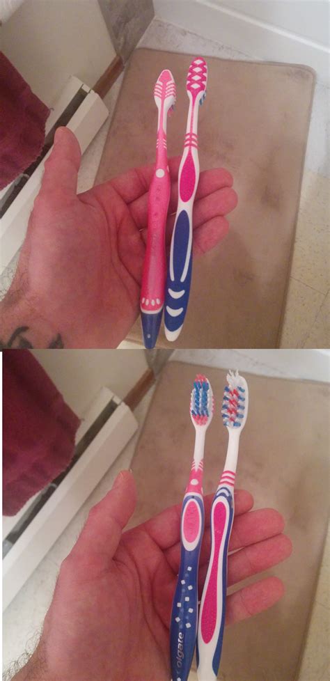 whenever i m at my girlfriends place i always forget which toothbrush is mine she says it s