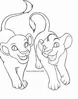 Coloring Nala Simba Coloringhome sketch template