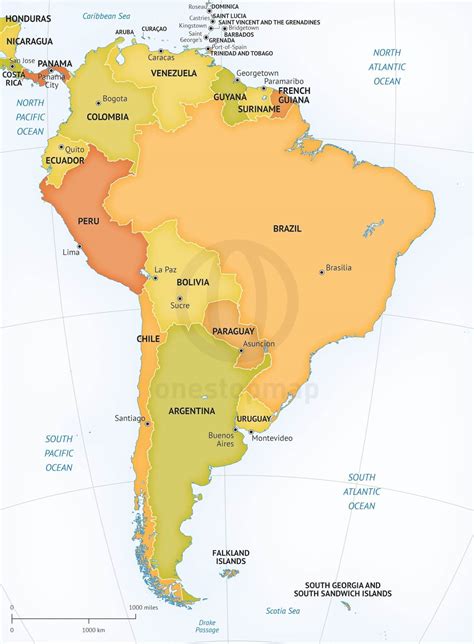 vector map  south america political  stop map
