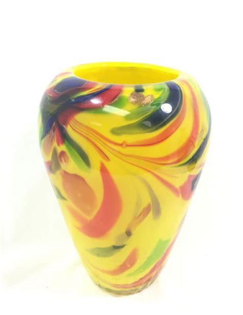 Sold Price Vintage Murano Multi Color Swirl Vase