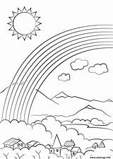 Coloriage Ciel Montagne Dessin Soleil Imprimer sketch template