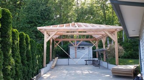 pin  peter koeder  timber carport   trailer  hip roof hip roof outdoor structures