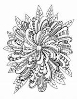Coloring Printable Digital Mandala Ish Floral sketch template