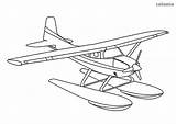 Seaplane Flugzeug Wasserflugzeug Ausmalbild Airplanes Flugzeuge sketch template