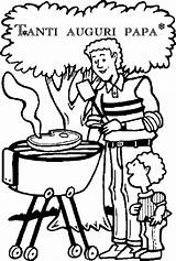 Papa Cocinando Pere Coloriage Fete Asada Disegno Papá Colorare Fathers Gifgratis Stampa Prend Barbacoa Grilling Padre Menino sketch template