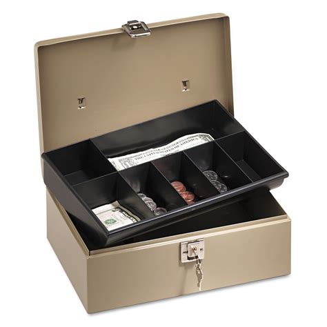 lockn latch steel cash box  compartments  pm company securit