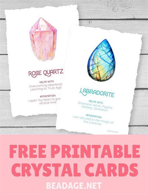 printable crystal meaning cards   crystal meanings charts