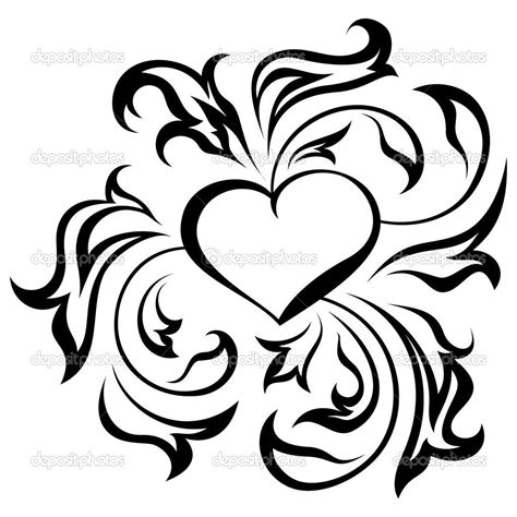 ornate heart stock vector  nata art  heart tattoo designs