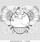 Chubby Drunk Dragonfly Outlined Coloring Clipart Cartoon Vector Cory Thoman sketch template