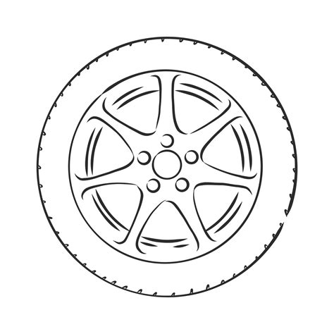 car wheel vector sketch  vector art  vecteezy