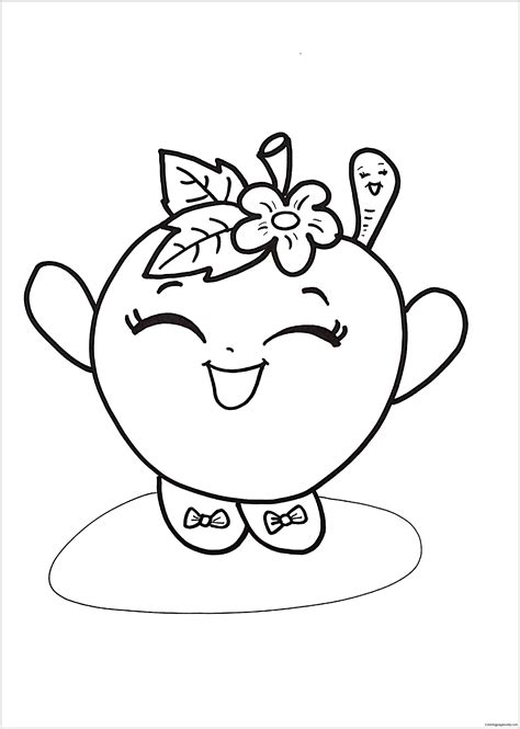 captivating apple blossom shopkins coloring page  printable
