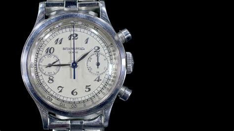 stainless steel patek philippe ref  chronograph   tone breguet numeral dial