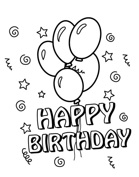 printable happy birthday coloring pages birthday coloring