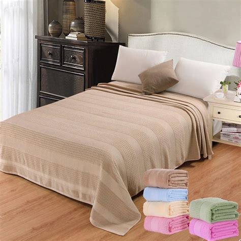 cotton blanket adult full queen size jacquard summer towel blankets   bed travel comforter