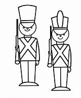 Coloring Pages Soldier Christmas Nutcracker Toy Kids Drawing Clipart Simple Shapes Soldiers Printable Toys Tin Fun Honkingdonkey Shape These Google sketch template