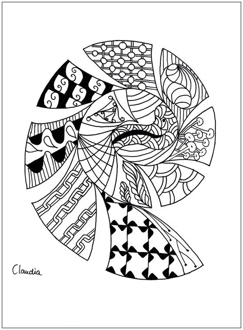 zentangle simple zentangle adult coloring pages page