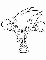 Coloring Sonic Pages Hedgehog Running Popular Printable sketch template