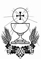 Coloring Pages Communion Holy Clip Eucharist Catholic sketch template