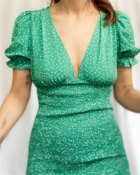 polkadot jurk groen comegetfashion
