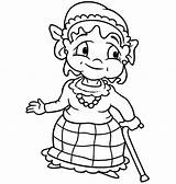 Grandmother Coloring Pages Walking Stick Walk Color Luna Getcolorings Getdrawings Printable sketch template