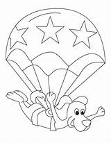 Parachute Coloring Pages Color Toodler Parachutes Kids Safety Police Template Popular Print sketch template
