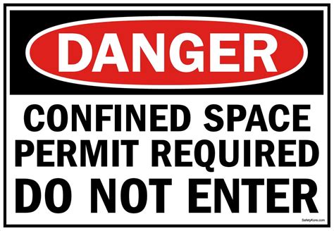 confined space permit required   enter sign