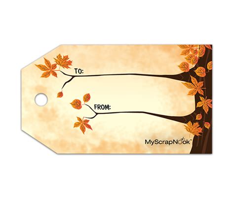 fall leaves gift tag print  avery   printable tags