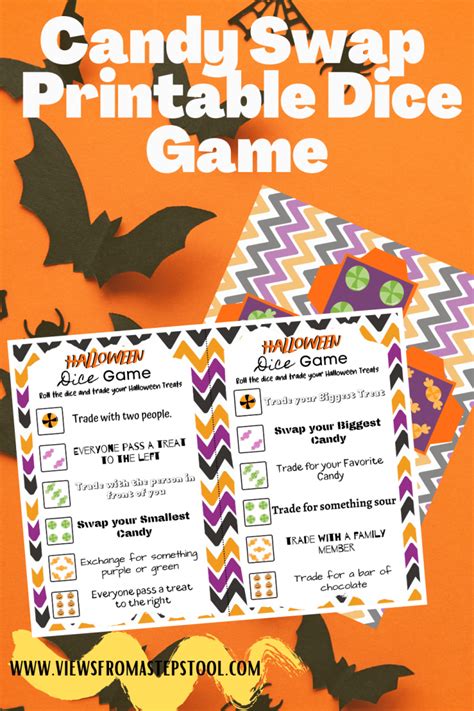 halloween candy game candy swap printable dice game views