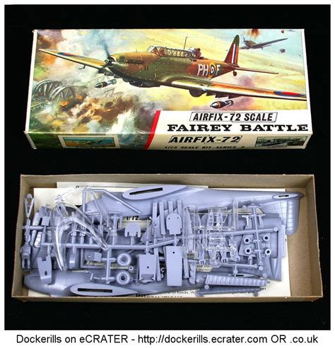 vintage airfix fairey battle kit type  red stripe box kit  scale produced