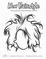 Hair Coloring Pages Curly Crazy Template Color Drawing Education Printable Hairstyles Getdrawings Getcolorings Kaynak sketch template