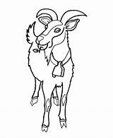 Coloring Goat Pages Herd Goats Animals Wild Ram Kids Color Cliparts Clip Animal Clipart Draw Colouring Activity Library Cows Head sketch template