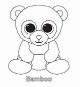 Beanie Boo Ty Coloring Pages Bamboo Boos Printable Panda Baby Print Babies Kleurplaten Da Slush Kids Colorare Colouring Color Party sketch template
