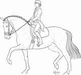 Dressage Horse Coloring Rider Jumping sketch template