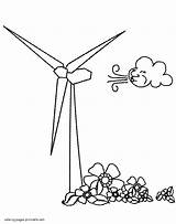 Coloring Pages Wind Energy Turbine Windmill Printable Windy Sheets Sketch Holidays Template Designs Print Earth Comments sketch template