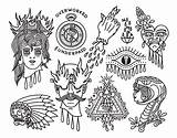 Flash Tattoo Traditional Outline Sheet American Tattoos Sheets Behance Grunwald Tom Halloween Drawings Via Drawing Style Illustration Tatoo Work Body sketch template