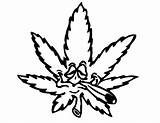 Leaf Marijuana Sketch Weed Drawing Pot Simple Sketches Paintingvalley sketch template