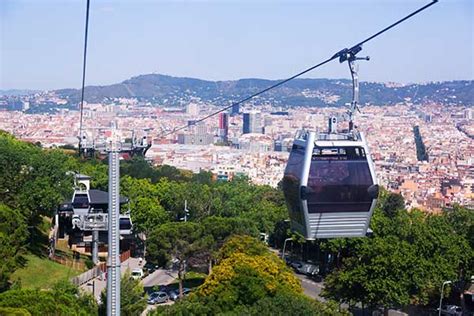 barcelona cable car montjuic castle