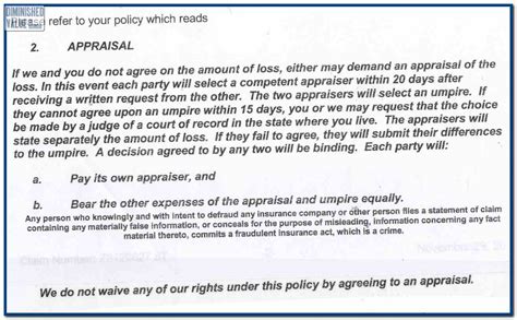 insurance appraisal clause