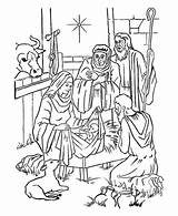 Coloring Pages Nativity Manger Printable Jesus Baby Born Christmas Son God sketch template