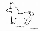 Coloring Political Democrat Donkey Pages Colormegood sketch template