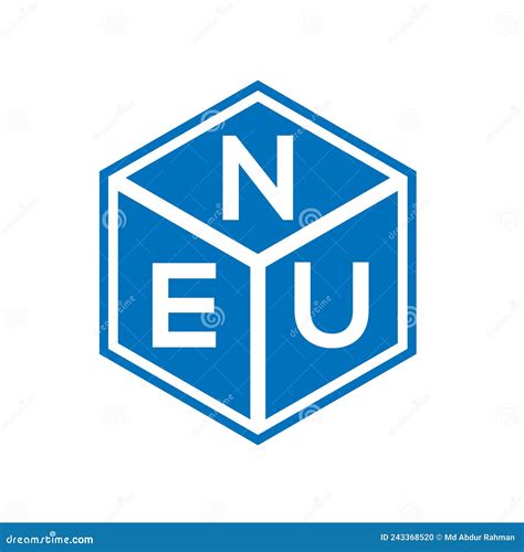 neu letter logo design  black background neu creative initials