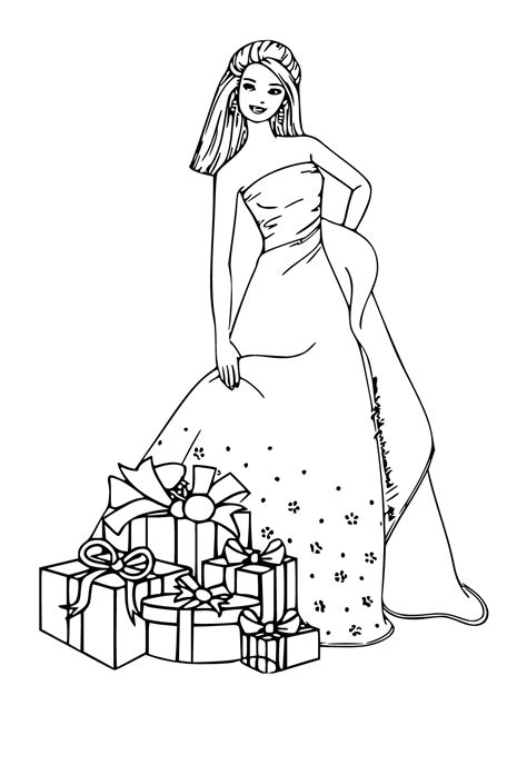 christmas barbie coloring pages home design ideas